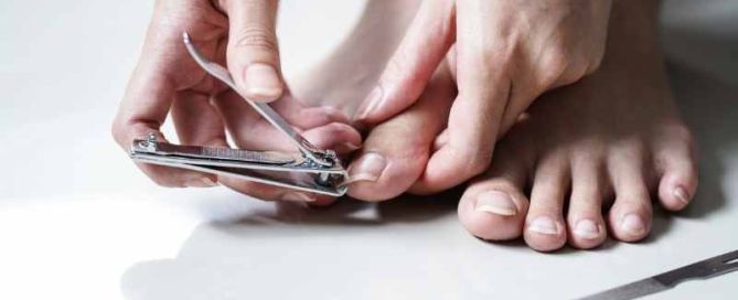clipping toenails